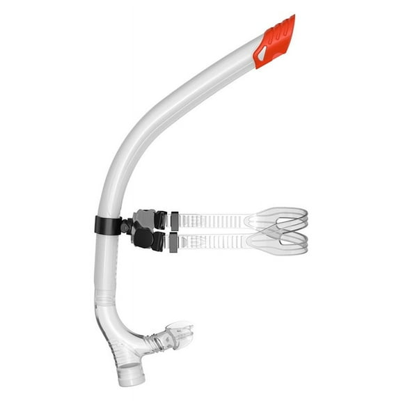 Swimming Training Snorkel Center-Mount Mouthpiece One-Way Purge Valve for Lap Swimming Training Youth Kid White