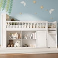 thumbnail image 2 of Full Size Loft Bed with Storage, Headboard with LED Light, White, 2 of 4