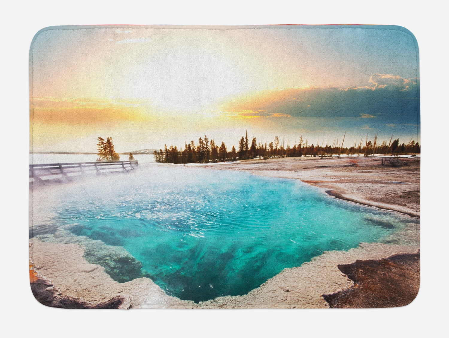 Yellowstone Bath Mat, Hot Springs in Yellowstone National Park Sunshine