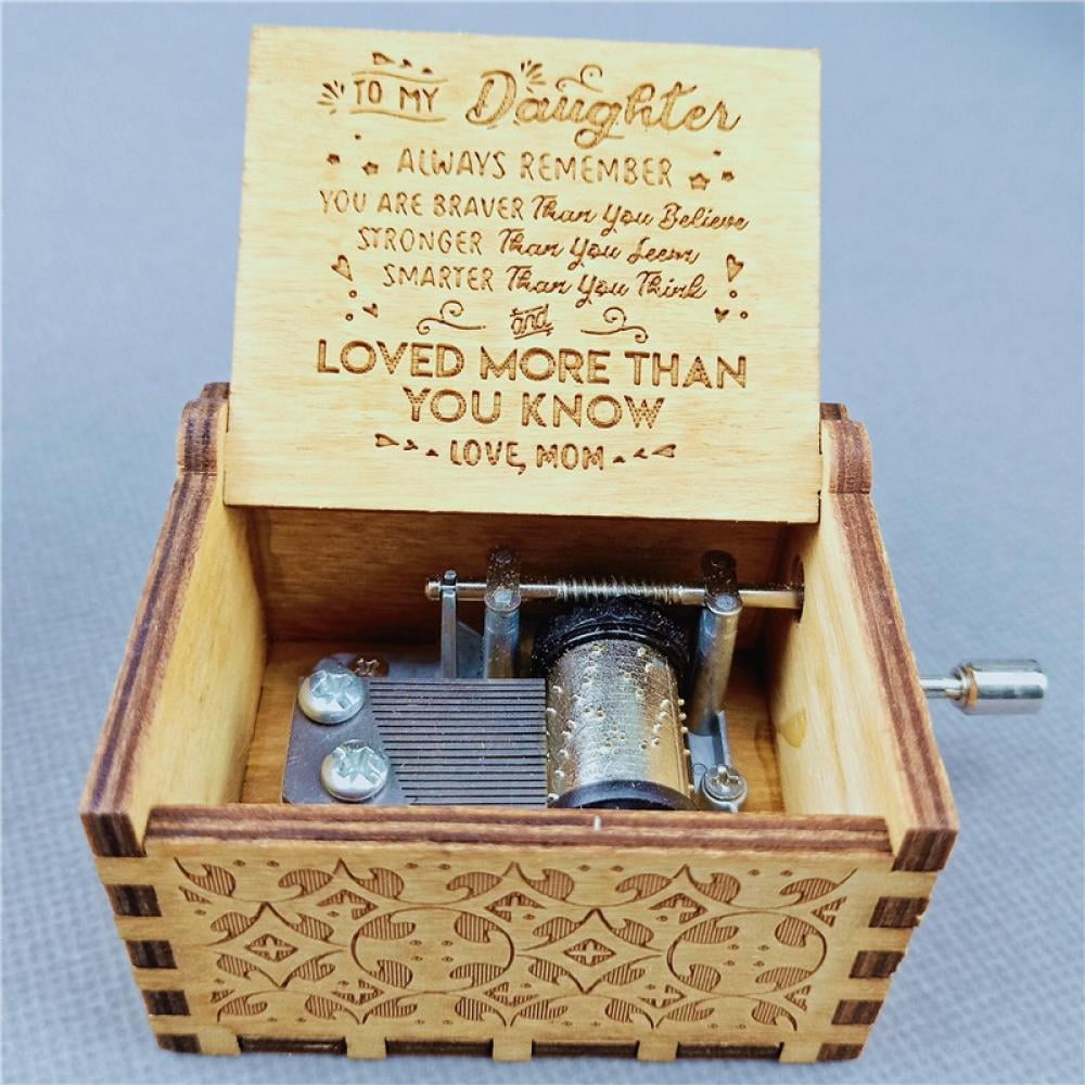 Details about   Vintage Wooden Manual Crank Music Box Collection Engraved Kids Toys Xmas Gifts 
