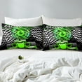thumbnail image 4 of Erosebridal Fast Car Bed Sheets King,Black Green Bedding King Size,Car Theme Sheet Set King,Microfiber Geometric Room Decorative,4 Pieces, 4 of 7