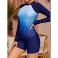 thumbnail image 4 of Sociala Womens Color Blocked Rash Guard Thumb Holes Swim Shirts UPF 50+(No Bottoms), 4 of 5