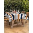 thumbnail image 3 of Outdoor Tablecloth with Umbrella Hole for Patio/Picnic/Party/Camping, Orange Grey Striped Waterproof Table Cloth Rectangle Table Cover Washable, Farmhouse Stripes Modern Abstract Art (60"x 120"), 3 of 8