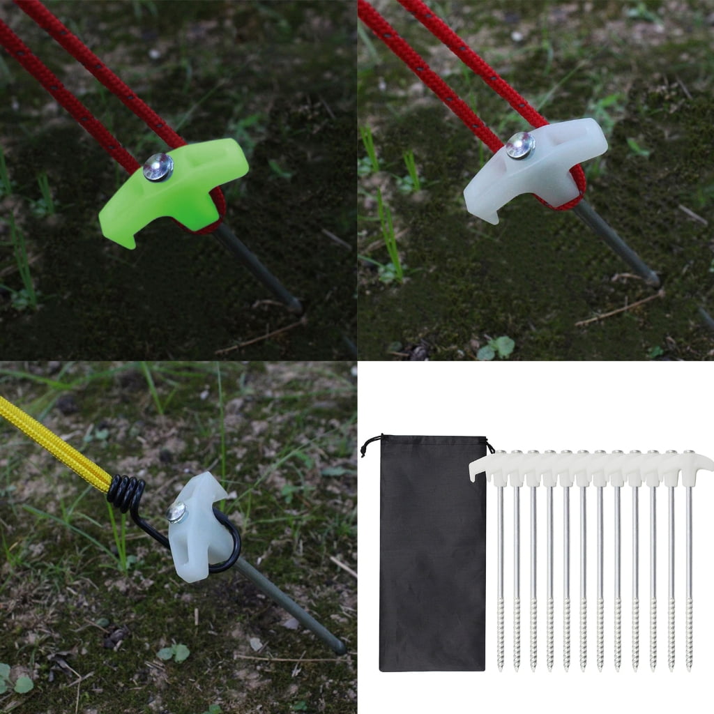 ANXPTIME 10lots Tent Peg Beach Tent Peg Canopies Stake Spirals Stainless Steel Tent Stake