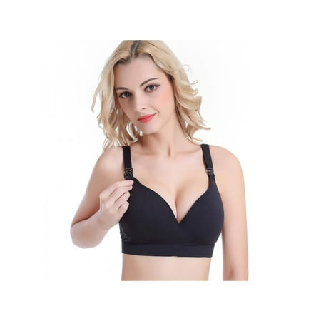 

SUPERHOMUSE Sexy Cotton Sleep Nursing Feeding Pregnant Breastfeeding Bra Wire 3/4 Cup B