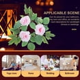 thumbnail image 3 of Artificial Flowers Candle Ring Flower Wreath Tea Light Candle Ring Valentine's Day Wedding Table Centerpiece, 3 of 4