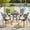 Beige Cushion, variant on Hzzkey 3-Piece Black Outdoor Aluminum Round Dining Set,2 Chairs, Brown Cushion , Umbrella Hole, Weather-Resistant