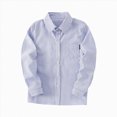 thumbnail image 3 of WXFAZCVU Boys Dress Shirts Kids Lines Long Sleeved Button Down Shirt Versatile Daily Wear Size 13-14 Years, 3 of 4