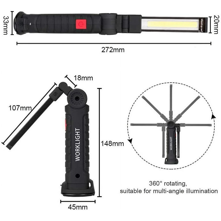 New Portable COB LED Flashlight USB Rechargeable Work Light Magnetic  Lanterna Hanging Lamp with Built-in Battery Camping Torch - AliExpress