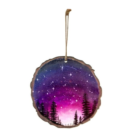

Christmas Decorations Savings Clearance 2022! TAGOLD Christmas Decoration Lovely Christmas Round Wooden Hanging Night Scenery Printed Pendant