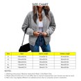 thumbnail image 4 of Mujer Invierno Chaqueta De Manga Larga Moda Otoño Invierno Cálido Color Puro Cremallera Frente Abierto Outwear Abrigo Gris L, 4 of 5