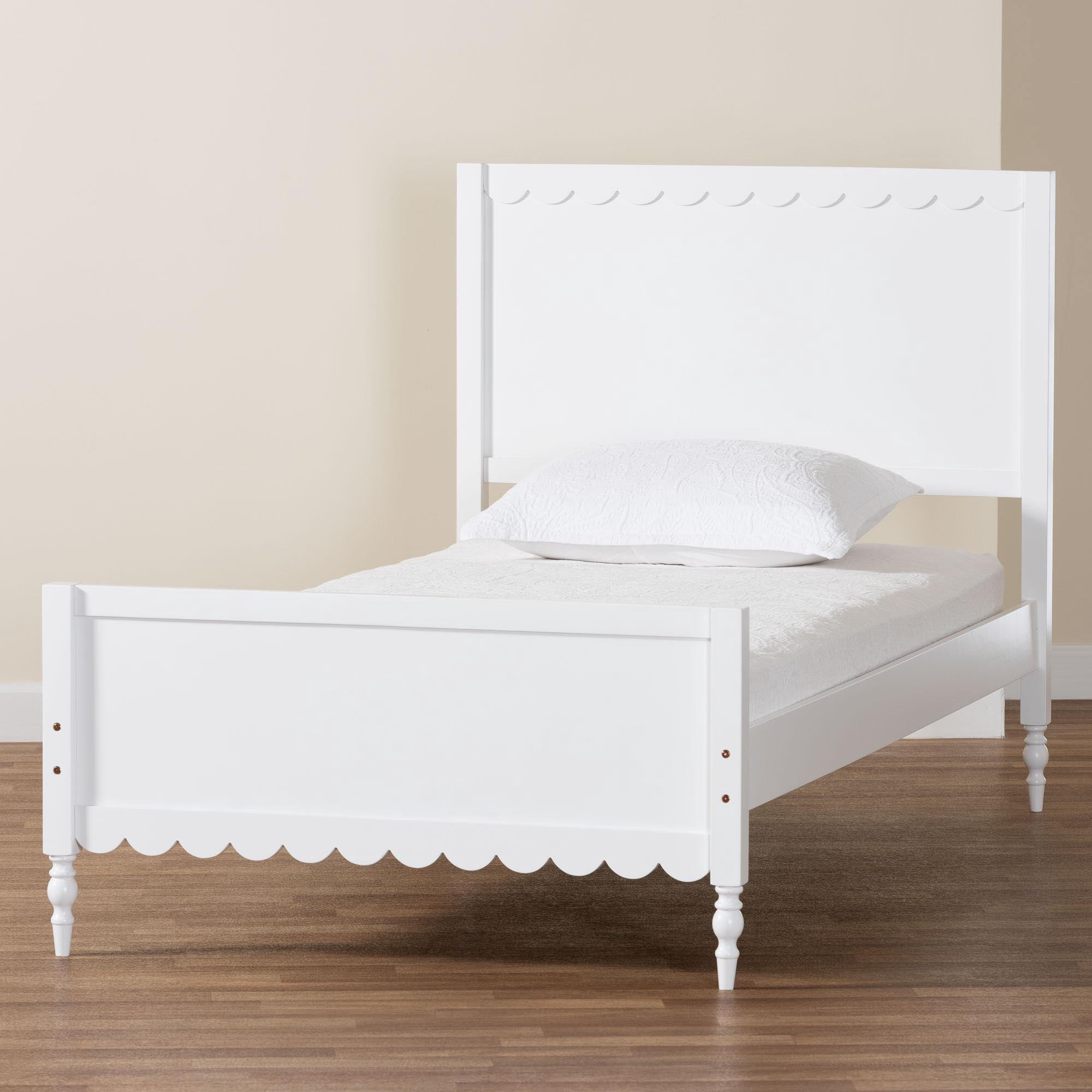 Baxton Studio Roni Modern Platform Bed, Full, White