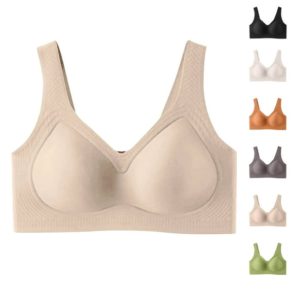 Jelly Bras for Women, Lifting Wirefree Supportive Push up Soft Breathable Camel Bras for Women