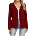 thumbnail image 2 of Timegard Cardigan Sweaters for Women Fall Causal Button down V Neck Long Sleeve Ribbed Knit Jackets, 2 of 4