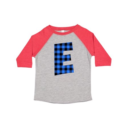 

Inktastic Blue Buffalo Plaid Initial E Gift Toddler Boy or Toddler Girl T-Shirt
