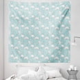 thumbnail image 1 of Blue and White Tapestry, Hand-drawn Poppy Blossoms and Buds on Floral Ornamented Background, Fabric Wall Hanging Decor for Bedroom Living Room Dorm, 5 Sizes, Pale Blue and White, by Ambesonne, 1 of 1