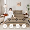 thumbnail image 4 of Castle Fairy Bohemian Tribal Aztec Full Size Comforter Sets 3-Piece,Hippie Boho Bedding Comforter Set,Taupe Black,Reversible,1 Comforter and 2 Pillowcases, 4 of 6