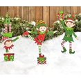 thumbnail image 1 of Letrero navideño de duende para jardín, decoración para exteriores, decoración navideña para camino de jardín, 3 piezas, 1 of 5