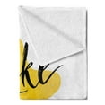 thumbnail image 2 of Wording Soft Flannel Fleece Throw Blanket, Instructive Motto Yellow Toned Star Background Brush Style Letter Grunge, Cozy Plush for Indoor and Outdoor Use, 60" x 80", Yellow Black, by Ambesonne, 2 of 5