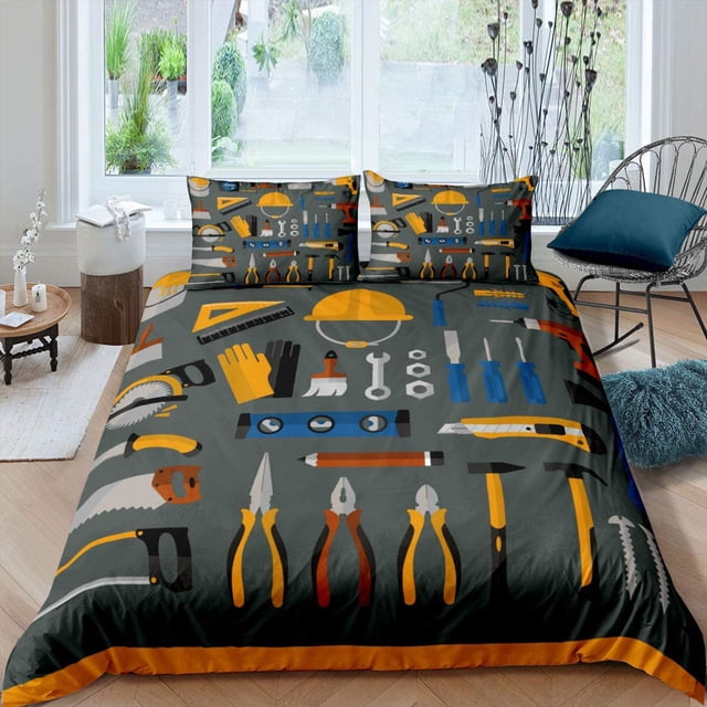 Hat Comforter Cover Queen Brush Bedding Set Tool Box Funda Nórdica para Niños