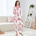 thumbnail image 4 of FORMRS Womens Pajama Set Long Sleeve Top and Pants with Pockets Soft Comfy Lounge Sleepwear, Sizes S-2XL, Pink Ice Cream, 4 of 7