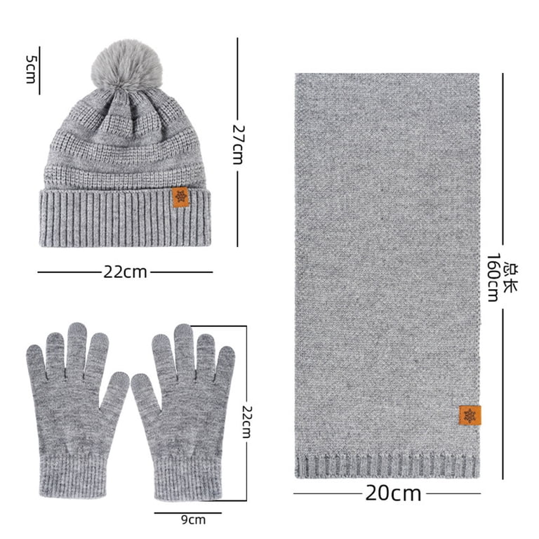 Miqool Winter Beanie Hat Scarf Gloves Set for Women Pom Pom  display picture 3