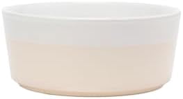 Dipper Ceramic Dog Bowl for Small and Large Breeds - Heavyweight and Durable Pet Food and Water Dish Crock, Dishwasher Safe, Modern (Small, Buttercream)