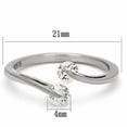 thumbnail image 2 of Women's Stainless Steel High polished CZ Clear 0.90(g) Engagement Ring, 2 of 4
