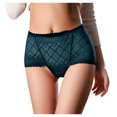 thumbnail image 1 of Gibobby Bragas Bikini Elásticas Bragas para mujer, bragas con cordones de encaje de ganchillo, ropa interior Sexy calada de talla grande, lencería de cintura alta de verano(Verde， L), 1 of 3