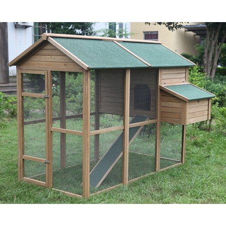 Chickencoopoutlet Deluxe 79 Wood Chicken Coop Backyard Hen Run House 4 6 Chicken Nesting Box