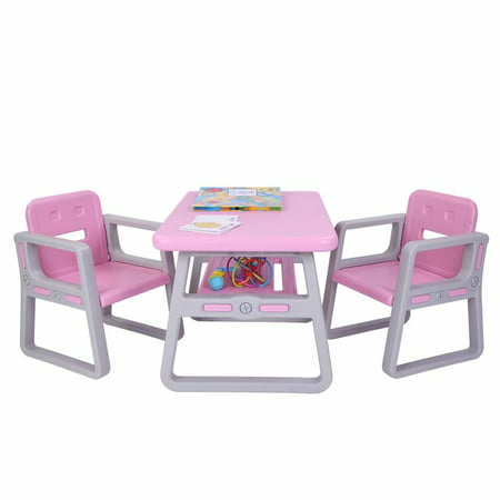 Akoyovwer 3 Pieces Kids Table and Chairs Sets 2-8,Toddler Table Chair Sets Best for Toddlers Lego, Reading, Train, Art