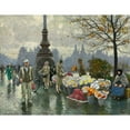 thumbnail image 3 of Paul Fischer 24x19 Black Modern Framed Museum Art Print Titled - Flowersellers at Dr. Louises Bro (Queen Louise's Bridge) in Copenhagen, 3 of 5