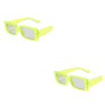 thumbnail image 3 of kurtrusly Rectangular Lightweight Frame Protection For Fashionable Look PC Materials Eyeglasses SHINY GREEN  frame 2Set, 3 of 6