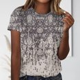 thumbnail image 1 of Camisetas De Manga Corta Camiseta informal para mujer, cuello redondo, retro, floral, elegante, de moda, uso diario (negro S) Cgtredaw para Mujer Negro T XL, 1 of 8