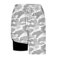 thumbnail image 6 of WAENQINLA Men's Quick Dry Camo Athletic Shorts with Liner for Running and Swimming Gray Shorts,Size S-2XL, 6 of 7