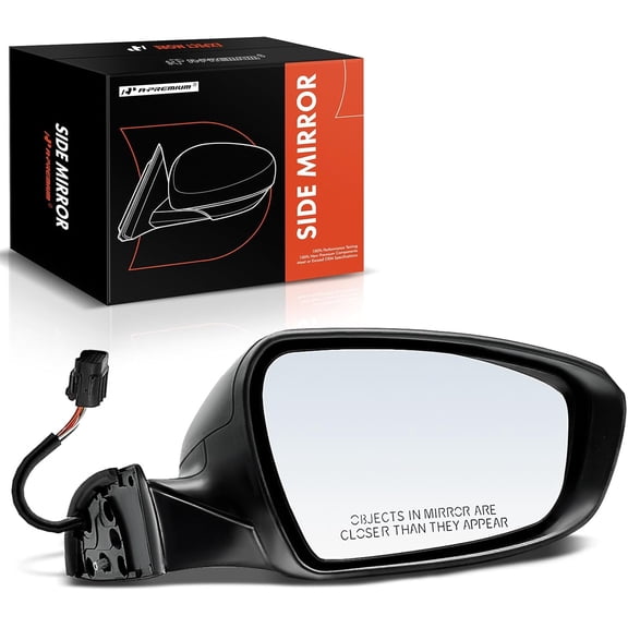 A-Premium Passenger Side Power Door Mirror - Compatible with Kia Forte, Forte5, 2014-2016 - Heated Power Folding Black Outside Rear View Mirror w/Turn Signal - Replace# 87610A7270