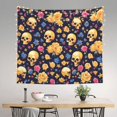 thumbnail image 2 of Pofeuu Skull gold flower Print Wall Tapestry Decoration Wall Hanging Tapestry 60 x 51 Inch, 2 of 6