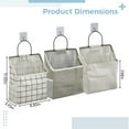 thumbnail image 4 of 3 Pcs of Wall Hanging Storage Bag, Door Organizer, Cotton Linen Material, Multi-Purpose Caddy for Bedroom, Bathroom, Kitchen, Soft, Long-Lasting, Breathable, Convenient Hooks, 4 of 5