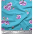 thumbnail image 1 of Soimoi Cotton Poplin Fabric Leaves & Peony Floral Printed Craft Fabric by The Yard 42 Inch Wide, 1 of 3