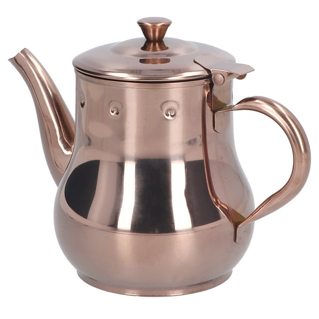 Tetera de Acero inoxidable Jadeshay con Lata de Aceite de Rosas y mango oro rosa