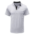 thumbnail image 4 of Zimjoy Men's Polo Shirts 3 Button Henley Collared Short Sleeve Shirts Soft Cotton Lightweight Casual Tops with Pocket, White 2XL, 4 of 4