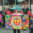 thumbnail image 5 of Tie Dye Peace Flag 3x5 Ft Breeze Rainbow Color Hippie Flag Outdoor Indoor Outside Garden Yard Banner Decorative With Metal Grommets Sign, 5 of 5