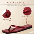 thumbnail image 5 of Womens Square Flip Flops, Patent Leather Flat Sandals with Memory Foam Insole, Non-Slip Lightweight Minimalist Open Toe Summer Vacation Dressy Beach Essentials Slippers, 5 of 7