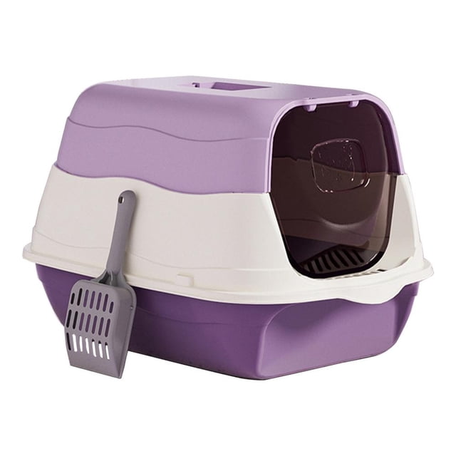 Fully Enclosed Odor-Proof Cat Litter Box with Splash Guard, Extra Large Space - Easy Cleaning & Non-Slip Base