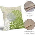 thumbnail image 4 of Lime Green Flower Pillow Covers 18x18 Grey Gray White Dahlia Floral Spring Decorative Throw Pillows Farmhouse Seasonal Decor for Home Sofa Bed Couch Modern Cushion Cases, Set of 2, 4 of 8