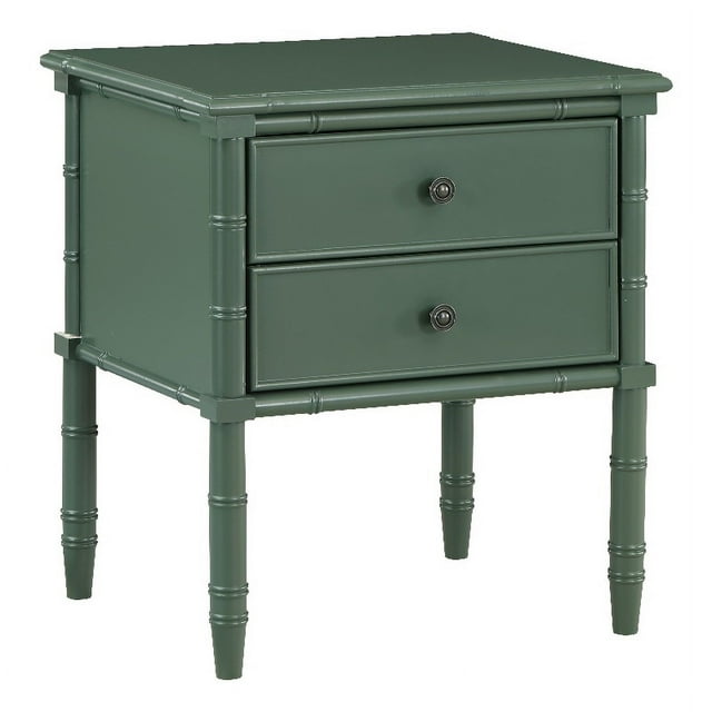 Comfort Pointe Ellison Vintage Bois Vert 2 Tiroirs Style Côte Table de Chevet