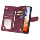 thumbnail image 4 of For Samsung Galaxy A35 5G Case Zipper Leather Wallet Cover with Multiple Card Slots - Wine Red, 4 of 5