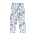 thumbnail image 5 of Balery Retro ice blue snowflakes print Women's Pajama Pants,Ultra Lightweight Pjs,Lounge Pant-Large, 5 of 9