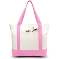 thumbnail image 1 of Tote Bag with External Pocket, Top Zip Closure, Everyday Essentials (Black/Natural 1-Pack), 1 of 5