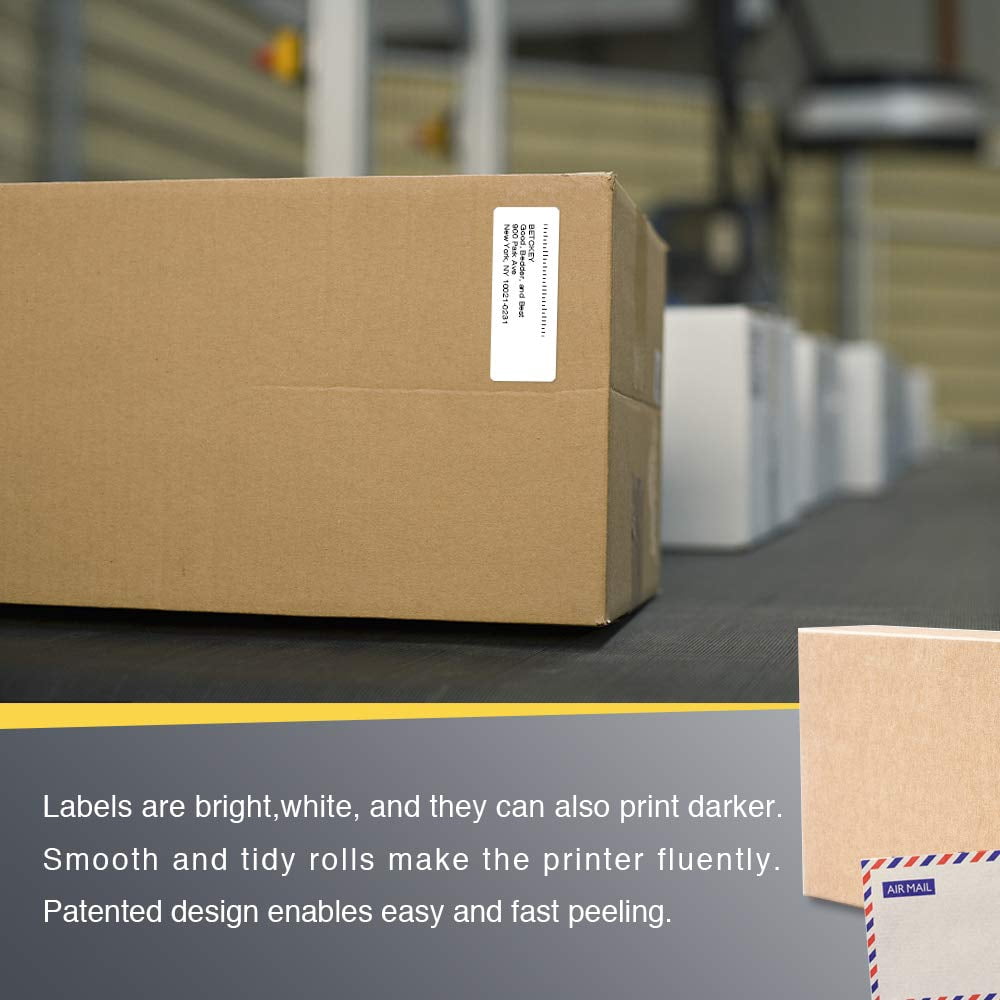2.625" x 1" (67 mm x 25 mm) File Folder & Address Labels Compatible with Zebra & Rollo Label Printer,Premium Adhesive & Perforated [10 Rolls, 20000 Labels]
